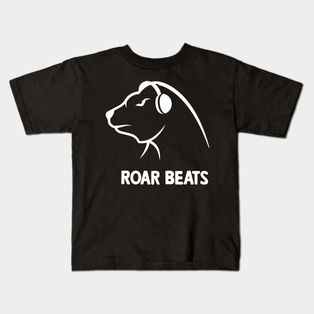 Roar Beats Bear Kids T-Shirt by Meeno